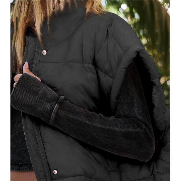 Songling Womens Oversized Puffer Vest Stand Collar Full Zip Sleeveless Bubble - Picture 4 of 7